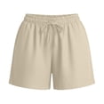 thumbnail image 2 of JUUNthy Womens Cotton Shorts, Elastic Waist Daily Wear Comfort Loose Summer Casual Shorts with Pockets Black XL, 2 of 9