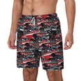 thumbnail image 2 of Uemuo Red And Blue Cars Pattern Mens Swim Trunks Quick Dry Board Shorts with Mesh Lining, Stretch Beach Shorts Quick Dry No-Chafing Board Shorts-Medium, 2 of 9