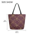 thumbnail image 5 of FORMRS Womens Canvas Tote Bag with Zipper Inner Pocket Shoulder Handbag, Circular Gold Pattern, 5 of 7