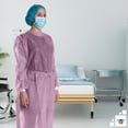 thumbnail image 6 of Pink Disposable Isolation Gown. 50 Pack Disposable Gowns Medical with Cuffs, Sleeves, Back Ties. 45 GSM SPP Disposable Medical Gowns for Women and Men. Unisex Disposable Surgical Gowns, 6 of 7