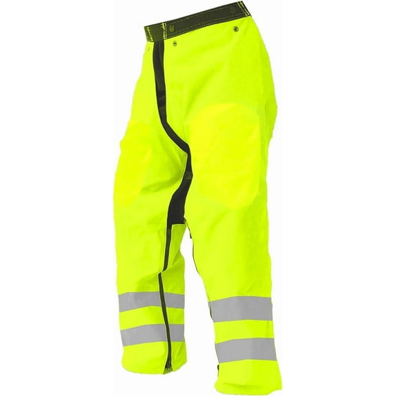 Forester Chainsaw Safety Chaps - Full Wrap Zipper - Safety Green (Regular (37") Fits Most 5'4" to 6' Tall)