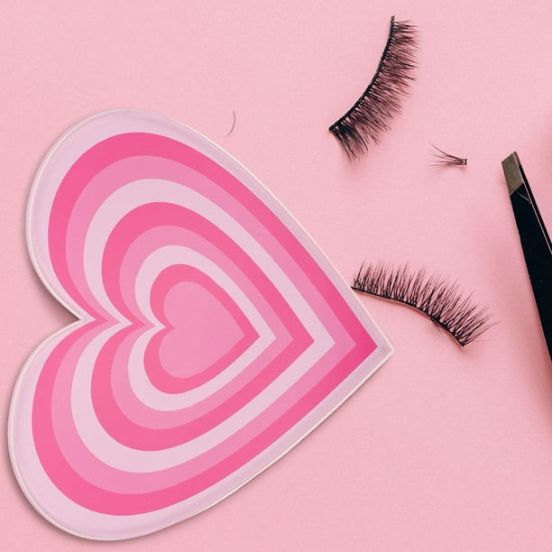 Hytrove Eyelash Grafting Pallet Acrílico Rosa Para Extensión De Pestañas En