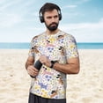thumbnail image 4 of Wukai Floral Puppy Print Men's Short-Sleeved Mesh T-Shirt,Quick-Dry Short Sleeve Workout T-Shirt-6X-Large, 4 of 8