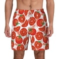 thumbnail image 3 of Uemuo Tomatoes Pattern Mens Swim Trunks Quick Dry Board Shorts with Mesh Lining, Stretch Beach Shorts Quick Dry No-Chafing Board Shorts-Large, 3 of 9