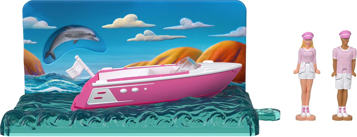 Barbie Mini Barbie Land Barbie The Movie Vehicle Collection, Includes 2 1.5-inch Dolls & Vehicles Inspired by the Film SET OF 4