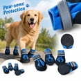 thumbnail image 7 of Breathable Non Slip Dog Boots 4 Paw Protector Set Reflective Strap Pet Booties for Walking Hiking Outdoor Small Medium Dogs Blue Black 2.5 Inch, 7 of 7