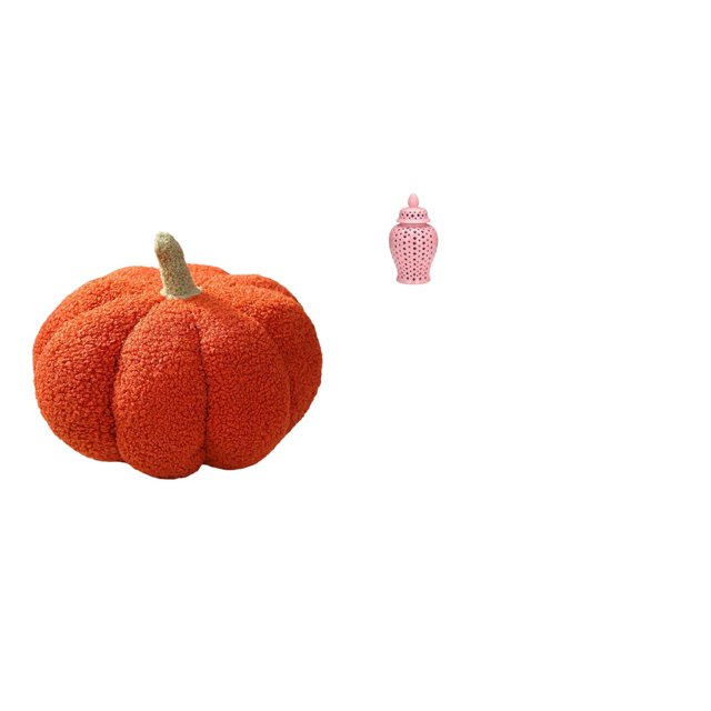 Almohadas de calabaza de Halloween,Almohadas de calabaza de Halloween Decoración del hogar Suave,Tarro de cerámica para jengibre,Jarrón de cerámica con jengibre y arreglo floral,Jarrón