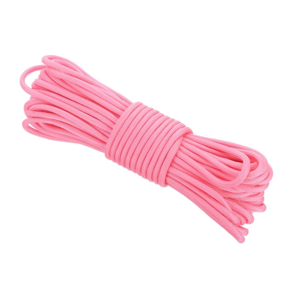 Uxcell 550 Paracord Rope 49ft, 4mm Thin Paracord Nylon Cord Survival 7-Strand Core for Tent Camping Outdoor Gear - Fluorescent Pink