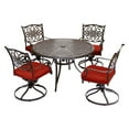 thumbnail image 4 of Hanover Traditions 5-Piece Outdoor Dining Set with Round Cast-Top Table and 4 Stationary Chairs, 4 of 8