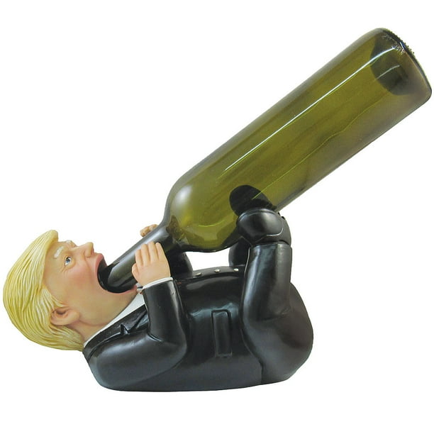 Funny Donald Trump Wine Bottle Holder Handainted & Sculpted POTUS