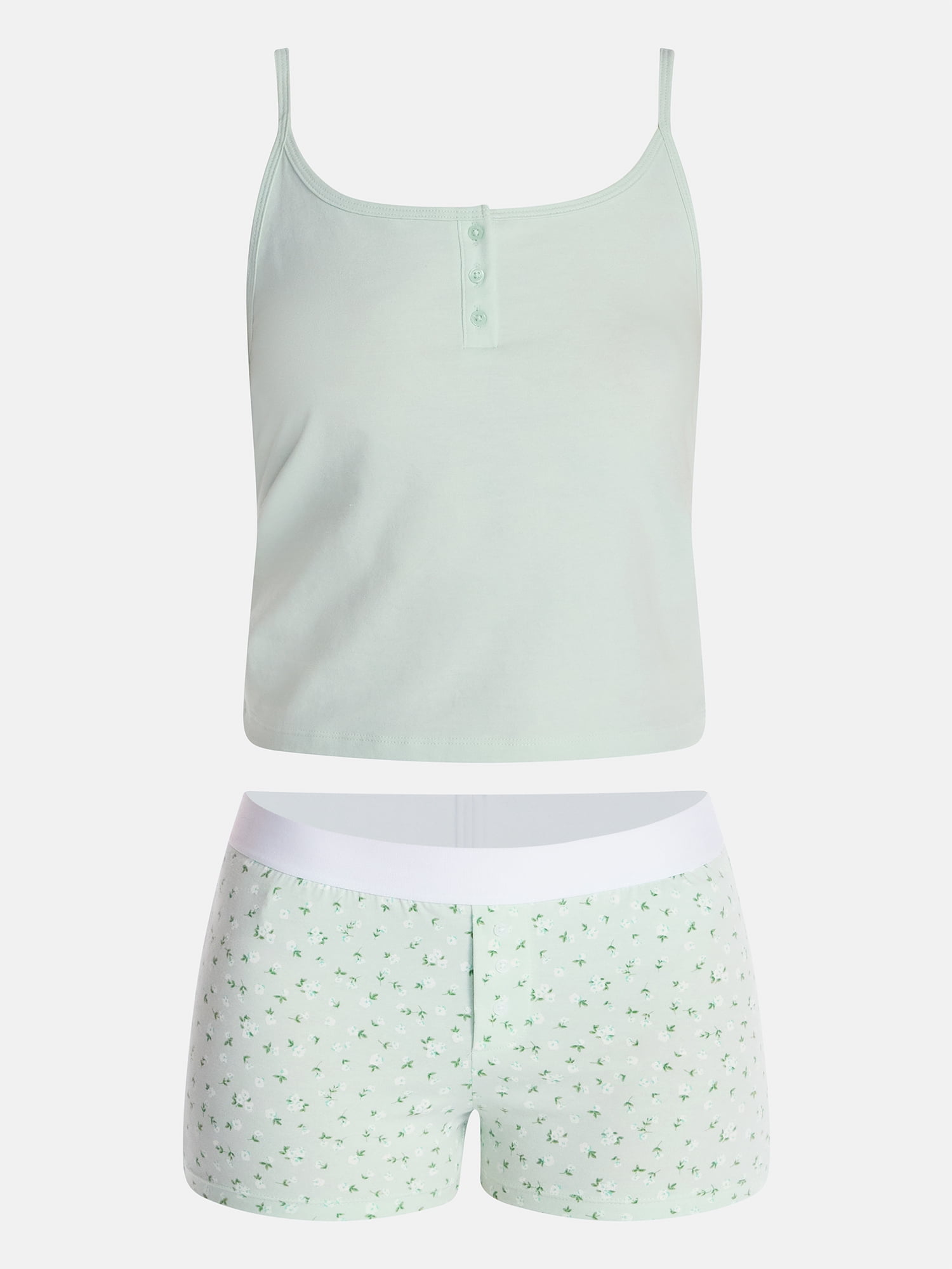 No Boundaries Women’s and Women’s Plus Cloud Core Sleepwear Cami and Boxer Shorts set, 2-Piece, Sizes XXS – 3X