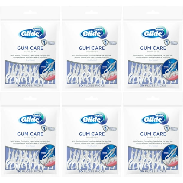 6 Pack OralB Glide ProHealth Dental Floss Picks, Deep Clean Angle 30