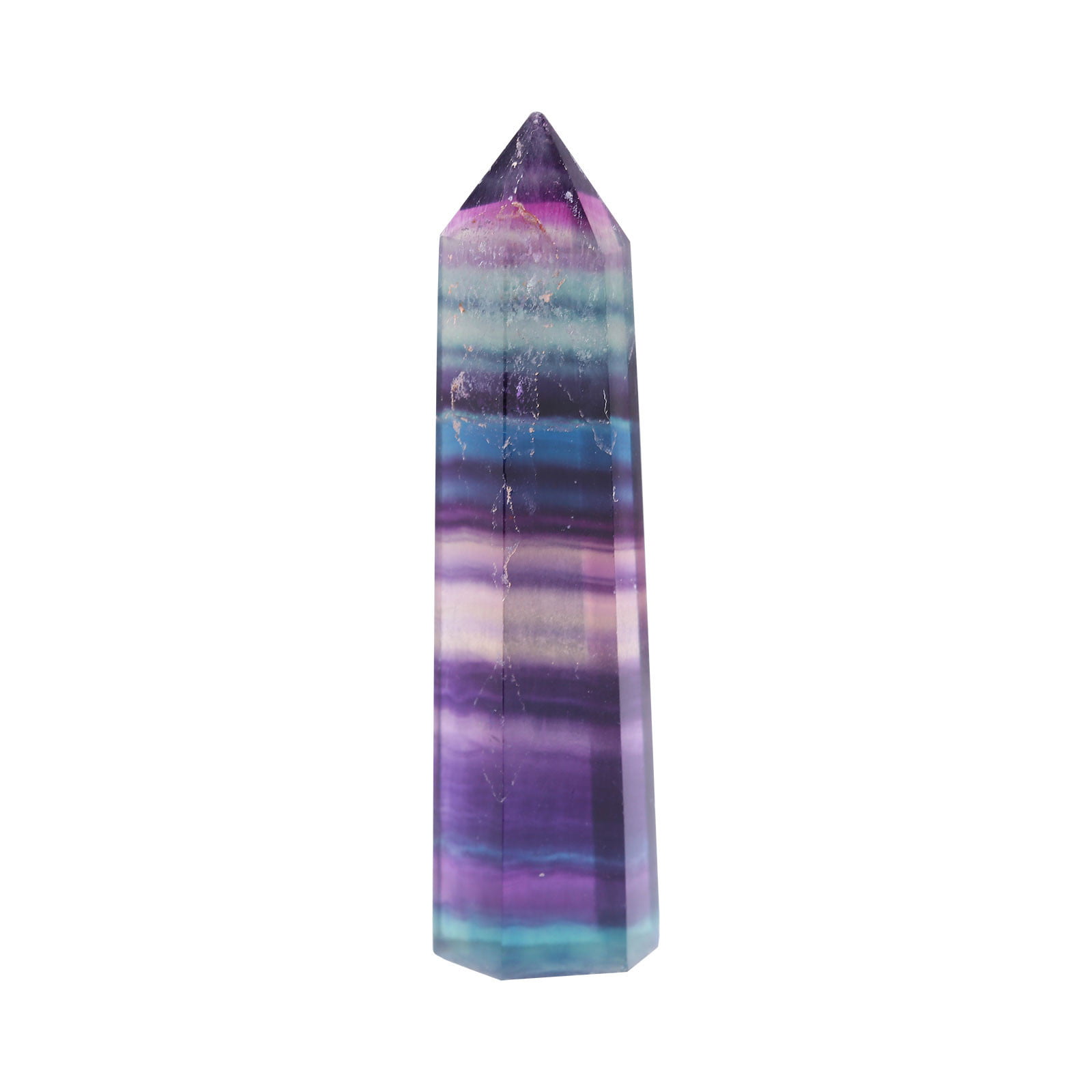 Natural Purple quartz Crystal Ghealing wand 18 inch sterling silver chain 