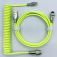 thumbnail image 2 of Cable USB 3.0 en espiral jinwen 1.8 Conector de Aviación Tipo C Estirable 5V 4A Verde, 2 of 7