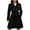 Black-D, variant on Women Elegant Wool Pea Coat Lapel Collar Double Breasted Mid-Long Winter Overcoats with Belted Pockets Black