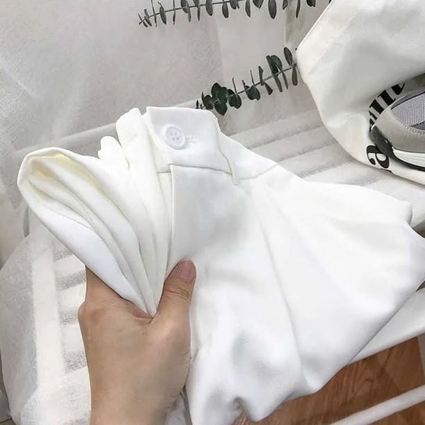 Pantalones anchos de color albaricoque para mujer, pantalones casuales rectos verticales de cintura alta sueltos y adelgazantes para verano y primavera