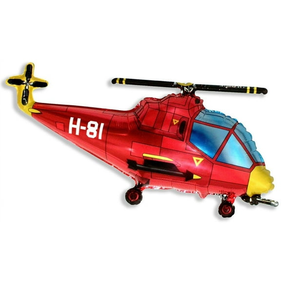 37 Inch Red Helicopter Shaped Foil Balloon (CS19) by Flexmetal