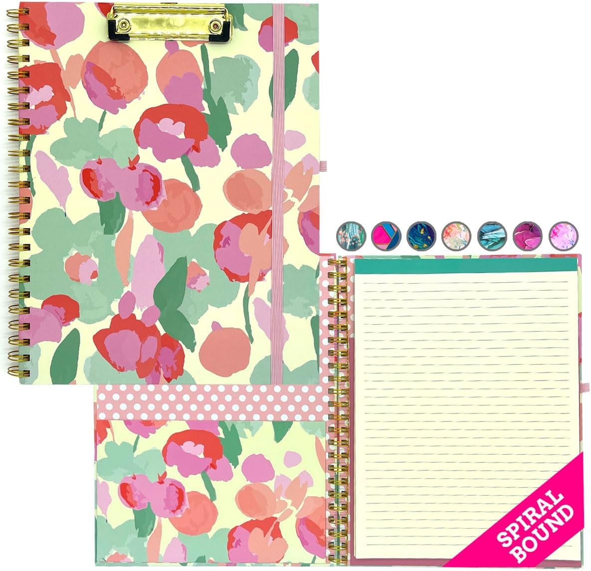 French KOKO Spiral Clipboard with Notepad Clipfolio Padfolio Clipboard