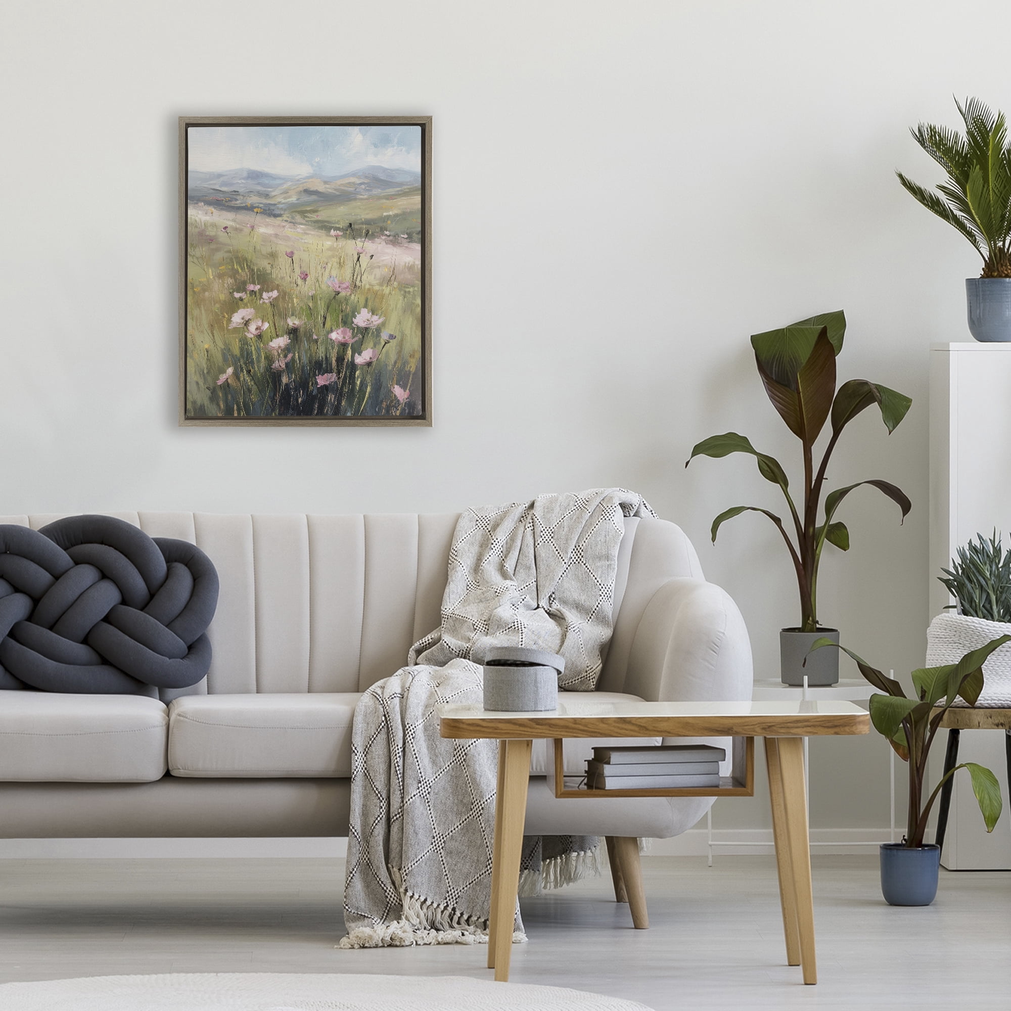 Stupell Industries Wild Shrubs in Pasture Brown Framed Floater Canvas Wall Art, design by Svetlana Aleynikova