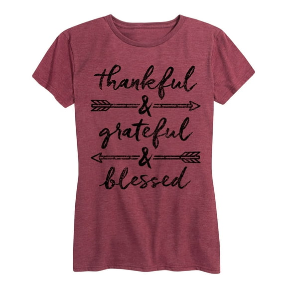 Solid Light - Thankful And Grateful And Blessed - Women's Short Sleeve Graphic T-Shirt