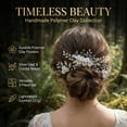 thumbnail image 5 of Miallo 3-Piece Silver Floral Hair Clip Set, White Rose & Pearl Bridal Hair Side Comb with Matching Forks, Elegant Wedding Jewelry, 5 of 9