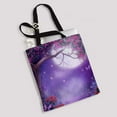 thumbnail image 2 of PKQWTM Purple Scenery With A Flowering Tree And Colorful Shrubs Canvas Shoulder Bags Handbags Tote Bags Shopping Bag, 2 of 2