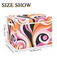 thumbnail image 5 of Yayeee Collapsible Cube Storage Bin with Lid Fabric Closet Decorative Basket with Handles, Swirling Circles, 5 of 7