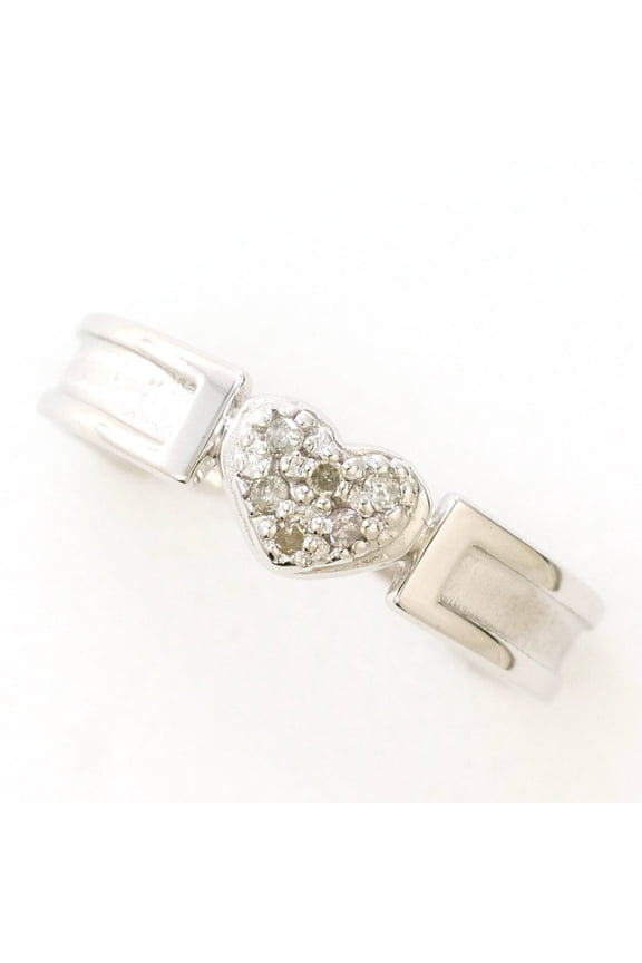 Pre-Owned K10 10K WG White Gold Ring with Diamond (No carat marking), Total Weight 1.5g, Like...