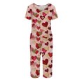 thumbnail image 7 of Valentine's Day Pajamas Sets for Women Heart Print Nightwear Short Sleeve and Capri Pants Women 2 Piece Sleepwears, 7 of 7
