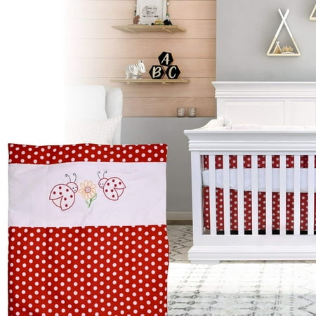 Bebelelo 5 Pieces Bedding For Baby Red And White With A Ladybug