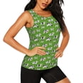 thumbnail image 2 of Easygdp Cows With Calfs Green Women's Workout Tank Top, Running Top, Hiking Shirt, Quick-Dry for Running, Yoga, Hiking - Small, 2 of 9
