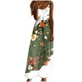 thumbnail image 2 of Ovzne Robes pour Femmes Robe de Plage Robes d'Été pour Femmes Imprimé Sans Manches Col Rond Robe Décontractée Longues Robes de Printemps Imprimée Liquidation, 2 of 5