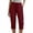 I03 Red, variant on Capri Pants for Women Cotton Linen High Waisted Stretch Relaxed Fit 2 Pockets Rolled Cuffs Summer Lounge Capris, S-3XL