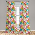 thumbnail image 5 of Ambesonne Floral Curtains, Sixties Inspiration, Pair of 28"x84", Multicolor, 5 of 5