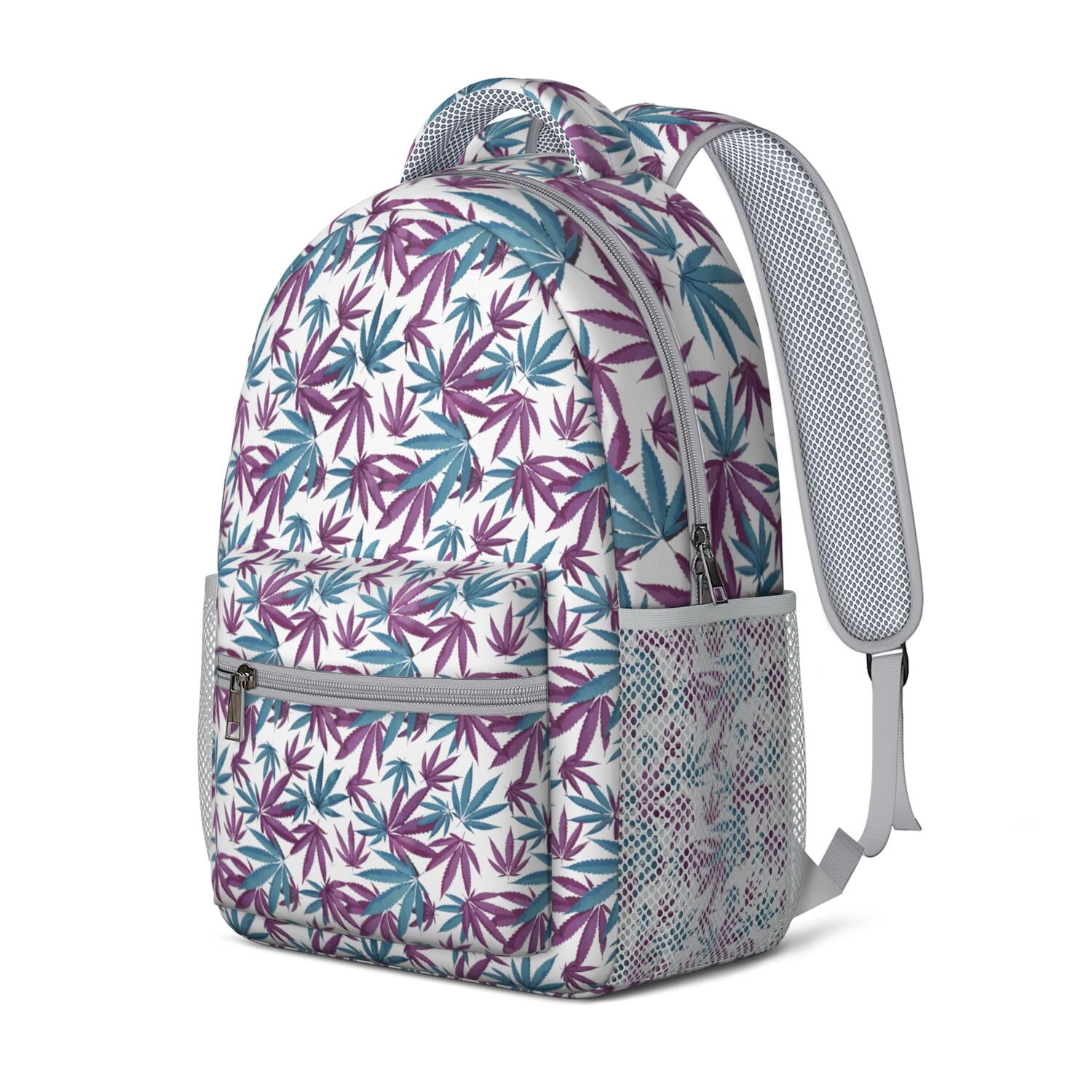 Colorful Weed Lightweight Student Backpack - Waterproof & Durable Bookbag with Hemp Leaf Design & Spacious Storage for Teens