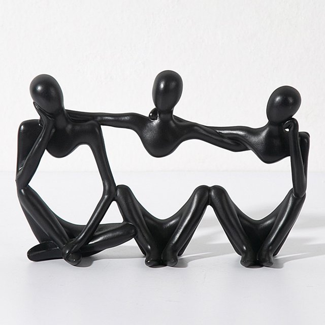 Estatua de decoración dorada escultura de arte abstracto de resina regalo para sala de estar mesa de oficina Hugtrwg Para estrenar