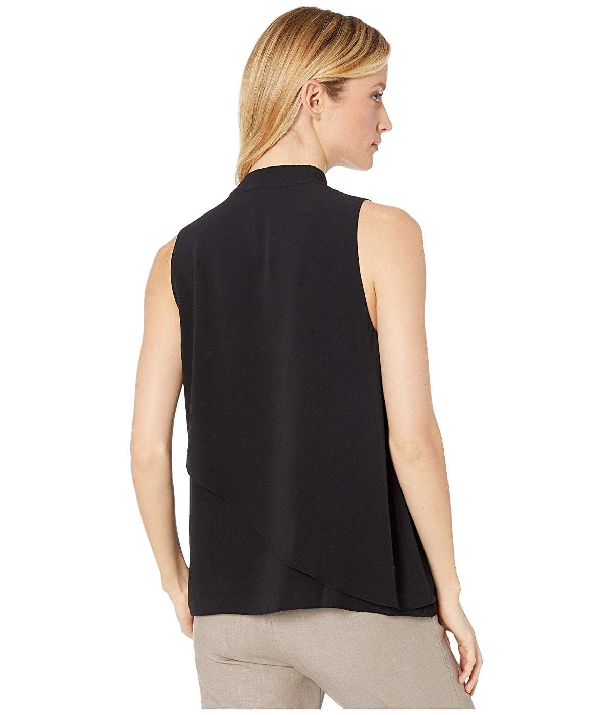 VINCE CAMUTO Womens Sleeveless Front Tie Soft Texture Blouse VINCE CAMUTO Womens Sleeveless Front Tie Soft Texture Blouse