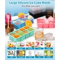 thumbnail image 6 of 2-Pack Large Silicone Ice Cube Trays with Lid – 16 Big 2" Square Cubes, Slow-Melting for Whisky/Cocktail, Leak-Proof, Stackable – BPA-Free, Easy Release – Black/Gray/Pink/Blue/Green, 6 of 8