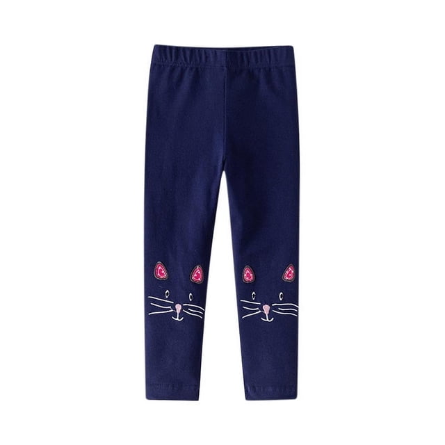 Odeerbi 2-7 Años Leggings de Algodón Para Niñas Pantys Elásticos Con Estampado Bonito Pantalones Suaves Y Cómodos Pantys Transpirables
