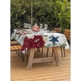 thumbnail image 3 of Outdoor Tablecloth with Umbrella Hole for Patio/Picnic/Party/Camping, 4th of July Waterproof Table Cloth Rectangle Table Cover Washable, Independence Day American Star Floral Wood (52"x 70"), 3 of 9