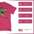 thumbnail image 4 of Tee Hunt Colorful Raptor T-Shirt Dean Russo Neon Dinosaur Pattern Men's Tee, Hot Pink, 3X-Large, 4 of 5