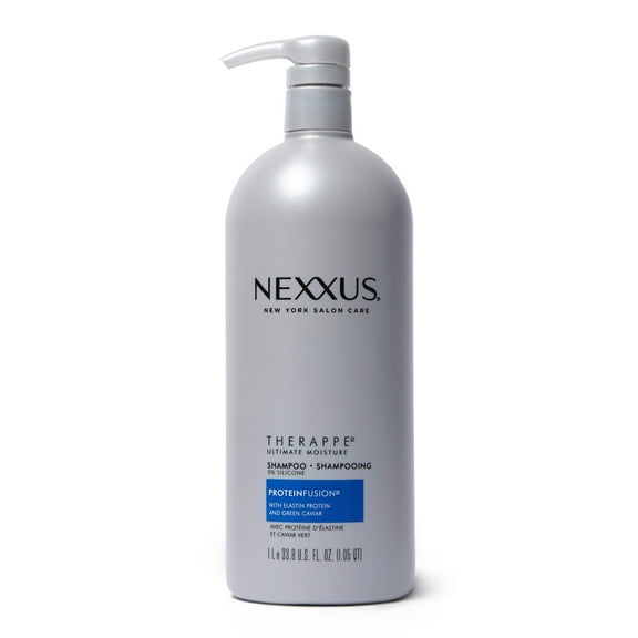 Nexxus Therappe Ultimate Moisture Moisturizing Shampoo Silicone-Free, Moisturizing ProteinFusion with Elastin Protein and Green Caviar for Dry Hair 33.8 oz, 1 count