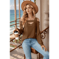 thumbnail image 6 of Womens Summer Square Neck Cold Shoulder Tops, 6 of 8