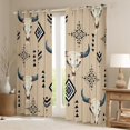 thumbnail image 2 of jejeloiu Bull Skull Black Out Curtains,Black Brown Country Farmhouse Curtains Pack of 2 (42x63 Each),Rustic Hunting Animals Bedroom Curtains For Teens,Luxury Bedroom Decor, 2 of 6