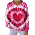 thumbnail image 2 of Qzwdhjm Women's Sweatshirt Crewneck Tie Dye Pullovers Loose Cropped Long Sleeve Tops for Women Purple L, 2 of 6