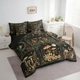 thumbnail image 3 of Feelyou Vintage Mushroom Bedding Comforter Set 7-Piece, Tropical Flower Full Bedding Set, Boho Moth Moon Print Fitted Sheet Flat Sheet, 3 of 8