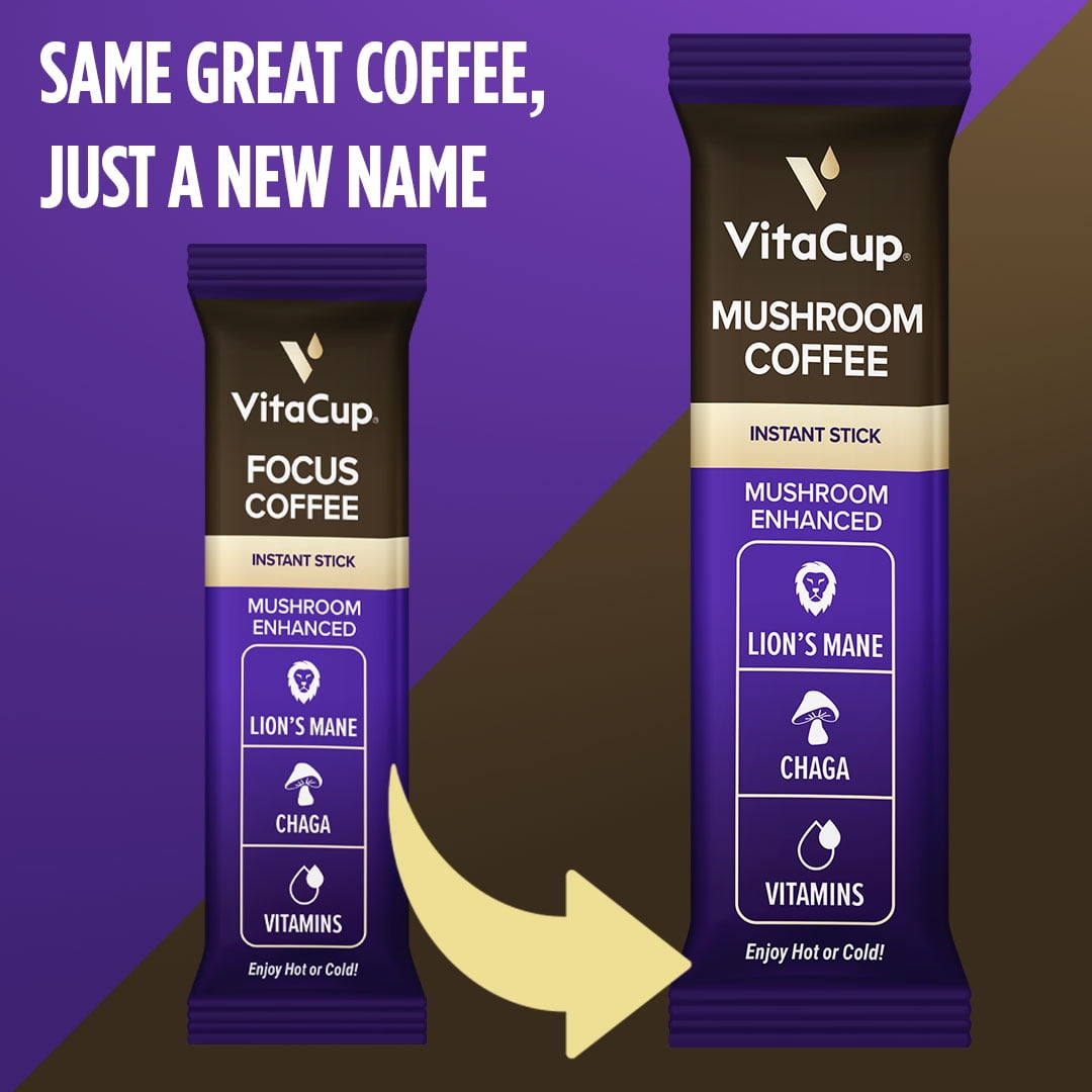 VitaCup Mushroom Coffee Instant Packets, w/ Fiber, Chaga, Lion?s Mane, 24 Ct