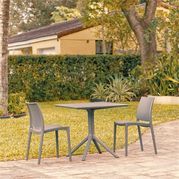 Compamia Maya Patio Dining Set with 2 Chairs Dark Gray