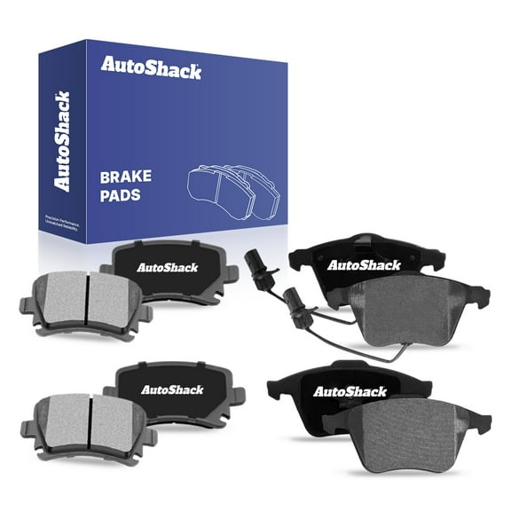 AutoShack Front & Rear Ceramic Brake Pad Set for Audi, A4 Quattro 2005-2009 A6 Quattro 2005-2009, 2011, AWD L4 2.0L V6 3.0L 3.2L V8 4.2L