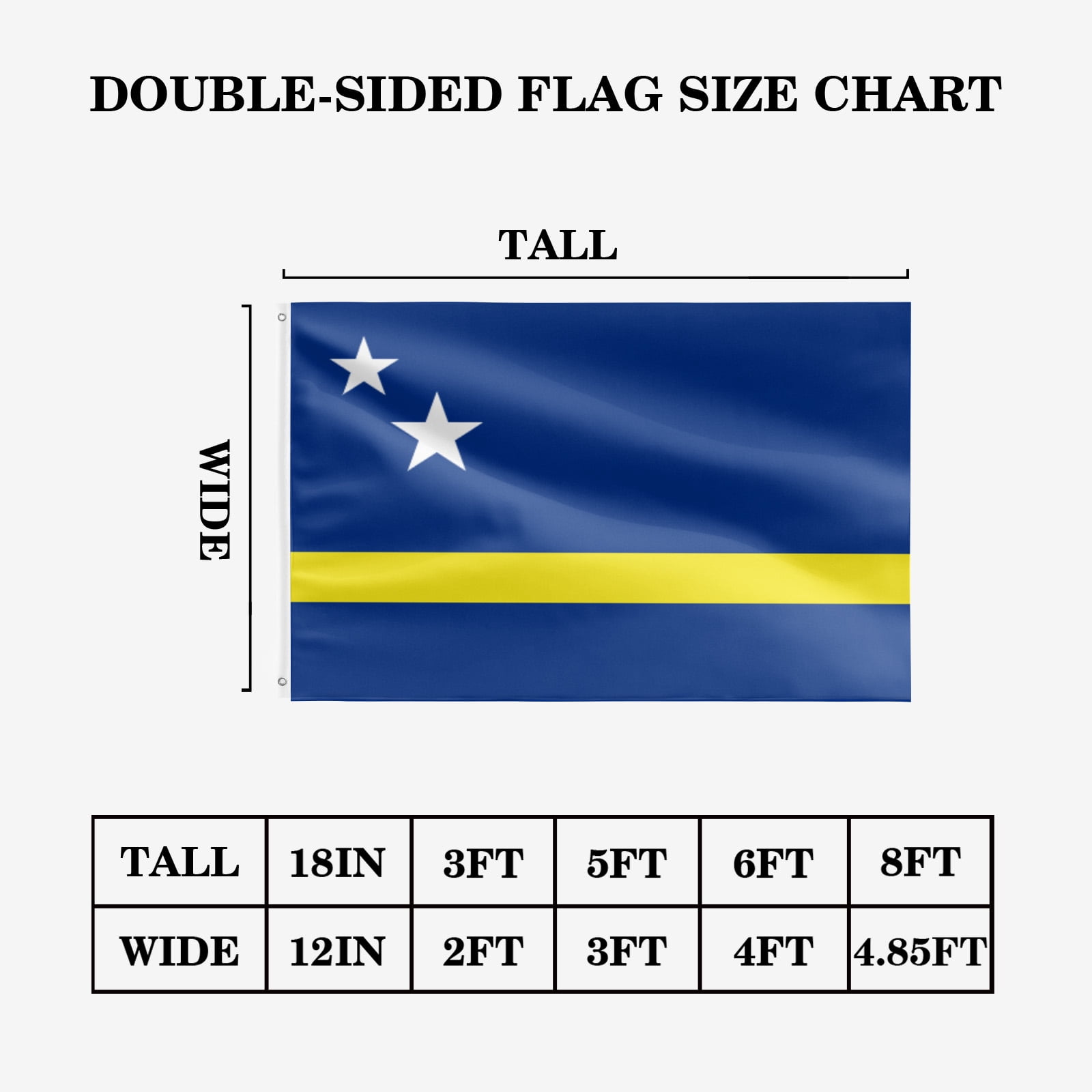 Livetty Double Sided 3 layers Flags 4x6 Ft Curacao Flags Banner for Yard Decoration Garden Display For World Soccer Play